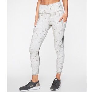 Athleta Palm Up for Anything 7/8 Tight Leggings Gray White Womens XL